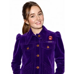 Kaitlyn Dever Velvet Trucker Jacket for Women