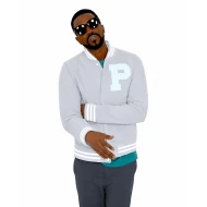 Kanye West Grey Cotton Varsity Jacket