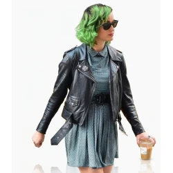 Katy Perry Biker Black Leather Jacket Katy Perry Biker Black Leather Jacket