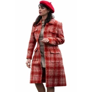 Kaya Scodelario The Gentlemen Red Plaid Coat