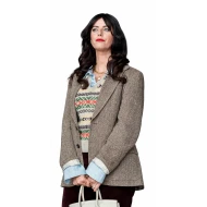 Kaya Scodelario The Gentlemen S02 Brown Herringbone Blazer