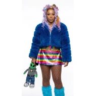 Keke Palmer I Love Boosters 2026 Blue Faux Fur Jacket