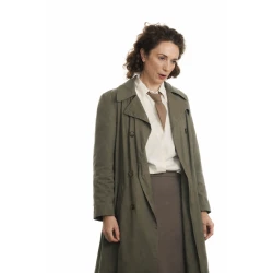 Kerry Condon Pressure 2026 Olive Green Trench Coat