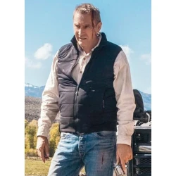 Kevin Costner Yellowstone Black Quilted Vest Kevin Costner Yellowstone Black Quilted Vest