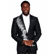 Kevin Hart Black Embroidered Blazer 