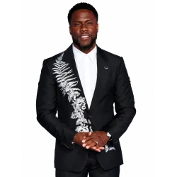 Kevin Hart Black Embroidered Blazer 