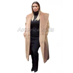 Kim Kardashian Long Brown Coat