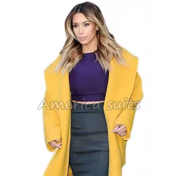 Kim Kardashian Long Yellow Coat