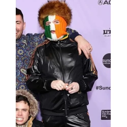 Kneecap 2024 DJ Próvai Black Bomber Leather Jacket