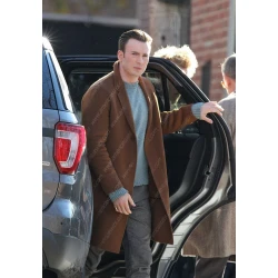 Knives Out Chris Evans Brown Wool Coat