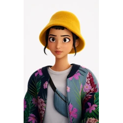 KPop Demon Hunters Zoey Tropical Floral Bomber Jacket