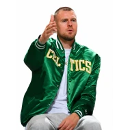Kristaps Porzingis Boston Celtics Green Satin Jacket