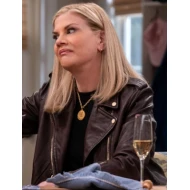 Kristen Johnston Leanne Carol Black Moto Jacket