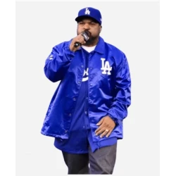 LA Baseball Dodgers Blue Satin Jacket LA Baseball Dodgers Blue Satin Jacket