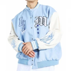 LA M Varsity Baby Blue Jacket LA M Varsity Baby Blue Jacket