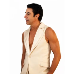 Ladies First Sacha Baron Cohen Cream Sleeveless Vest