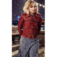 Emilia Clarke Last Christmas Red Jacket