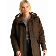 Law And Order SVU Amanda Rollins Brown Hooded Parka Coat