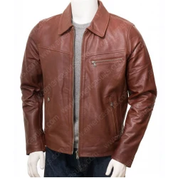 Leather Motorcycle Jacket in Biker Style