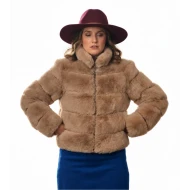 Leighton Meester Guarding Stars 2026 Brown Faux Fur Jacket