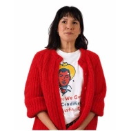 Let’s Have Kids Zoe Chao Red Knit Cardigan