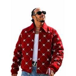 Lewis Hamilton Red Quilted Jacket