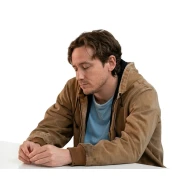 Lewis Pullman Remarkably Bright Creatures Brown Hoodie Jacket