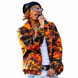 Lil Tecca Orange Camo Hooded Jacket