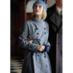 Lily James Rebecca Blue Coat