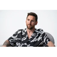 Lionel Messi Black And White Printed Shirt