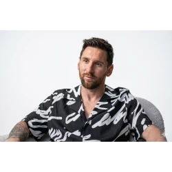 Lionel Messi Black And White Printed Shirt