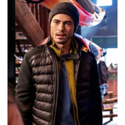 Love Hard Tag Black Puffer Jacket