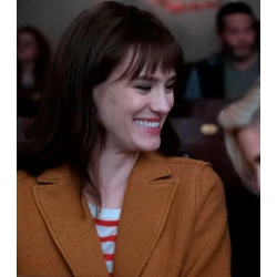 Mackenzie Davis Happiest Season Brown Coat