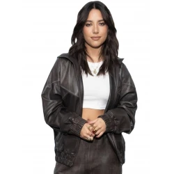 Mackenzie Ziegler Black leather Jacket Mackenzie Ziegler Black leather Jacket