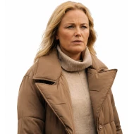 Malin Akerman Let's Love Brown Puffer Coat