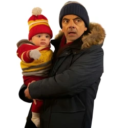 Man vs Baby Rowan Atkinson Blue Parka Jacket