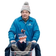 Rowan Atkinson Man vs Baby Royal Blue Jacket 