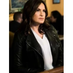 Mariska Hargitay Law and Order SVU Black Leather Jacket