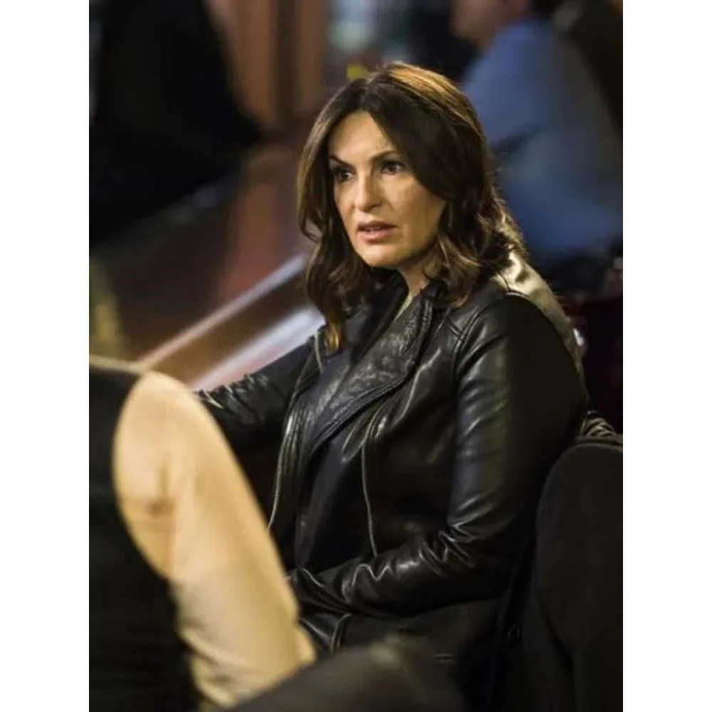 Mariska Hargitay Law and Order SVU Black Leather Jacket