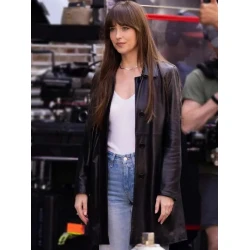 Materialists 2024 Dakota Johnson Leather Jacket