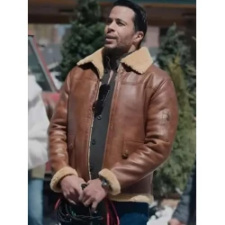 Matt Cedeño Best Christmas Ever Shearling Leather Jacket