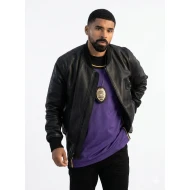 Matthew Law Nemesis 2026 Black Leather Bomber Jacket