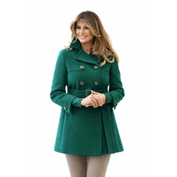 Melania Trump Green Wool Peacoat