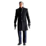 Memory of a Killer 2026 Patrick Dempsey Black Wool Coat 