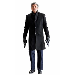 Memory of a Killer 2026 Patrick Dempsey Black Wool Coat 