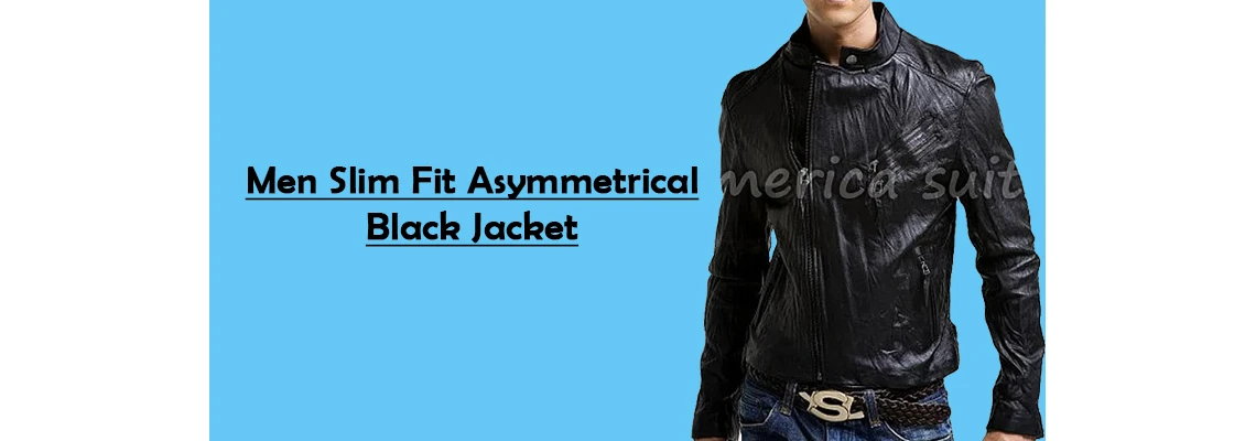 Men Assymetrical Slim Fit Jacket
