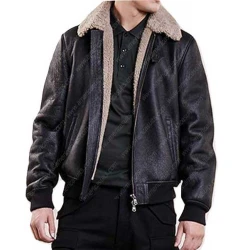 Aviator Bomber Leather Jacket