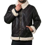 Black Aviator Shearling Jacket