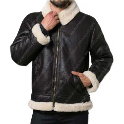 Black Aviator Shearling Jacket