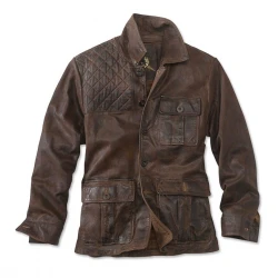 Men Quilted Leather Jacket